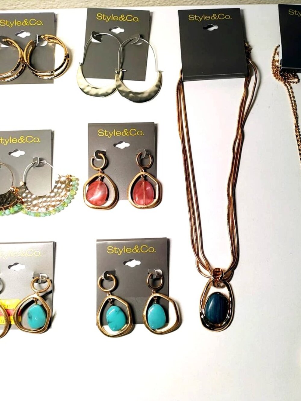 Style & Co. Jewelry Lot–Earrings & Necklaces–Gold Tone & Turquoise–New